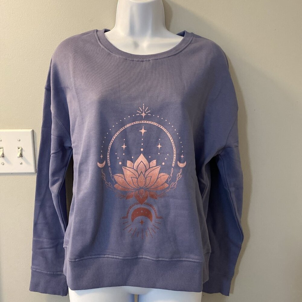 PACT S 100% Organic Cotton Ombre Lotus Fleece Lined Slouchy Sweatshirt. 🪷small